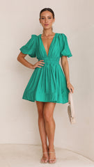 Erin Mini Dress - Emerald
