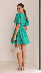 Erin Mini Dress - Emerald