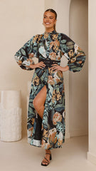 Carmal Long Sleeve Maxi Dress - Donatella Noir