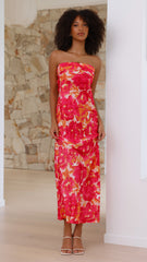 Miya Maxi Dress - Pink/Red Floral