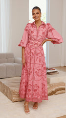 Xander Long Sleeve Maxi Dress - Mulberry