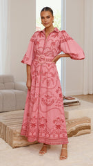 Xander Long Sleeve Maxi Dress - Mulberry