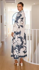 Lucia Long Sleeve Maxi Dress - Cream Zayna