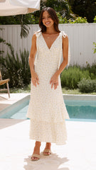 Idana Maxi Dress - Cream / Floral