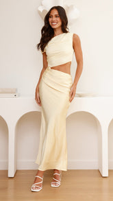 Ruby Asymmetrical Maxi Dress - Yellow