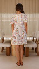 Kelsie Short Sleeve Mini Dress - Leah Print