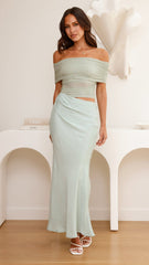 Daena Off Shoulder Maxi Dress - Sage