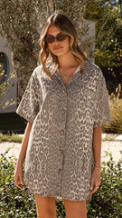 Vox Mini Dress - Leopard Print