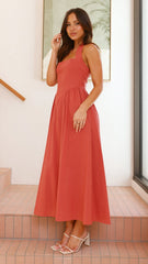 Caden Maxi Dress - Rust