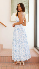 Cove Maxi Dress - Blue Floral