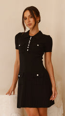 Taylah Collared Mini Dress - Black