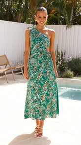 Sara Maxi Dress - Green Floral