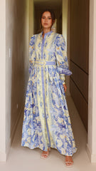 Kalliope Maxi Dress - Blue/Yellow