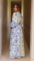 Kalliope Maxi Dress - Blue/Yellow