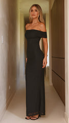 Darcey Off Shoulder Maxi Dress - Black