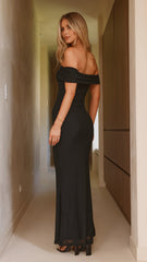 Darcey Off Shoulder Maxi Dress - Black