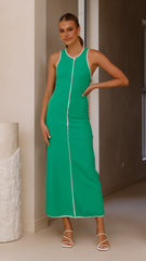 Milli Maxi Dress - Green/White