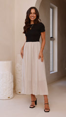 Portia Maxi Dress - Black / Cream