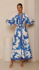 Carmal Long Sleeve Maxi Dress - Paradise