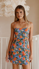Cartia Mini Dress - Orange Print