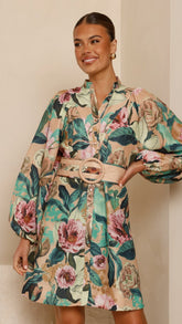 Katy Mini Dress - Mocha Rose