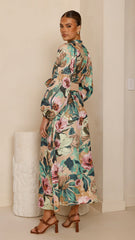 Veronica Button Down Maxi Dress - Mocha Rose Donatella