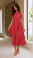 Kaida Midi Dress - Berry