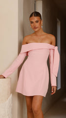 Halen Long Sleeve Mini Dress - Pink