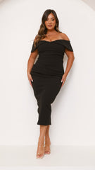 Holly Midi Dress - Black