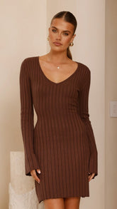Marcella Mini Dress - Chocolate