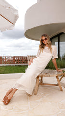 Saisha Crochet Maxi Dress - Beige