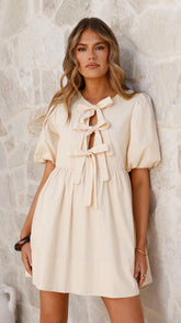 Arana Mini Dress - Beige