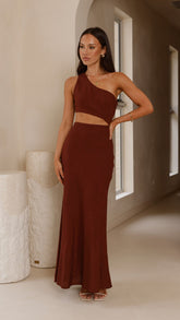 Abia Maxi Dress - Chocolate