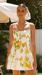 Agatha Mini Dress - Yellow Print