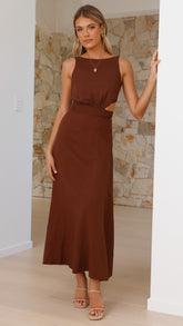 Kimberley Maxi Dress - Chocolate