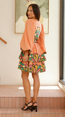 Portugal Long Sleeve Mini Dress - Melon