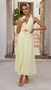 Wesley Halter Neck Maxi Dress - Yellow