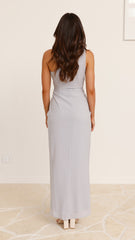 Clara One Shoulder Maxi Dress - Silver