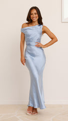 Auria Off Shoulder Maxi Dress - Blue
