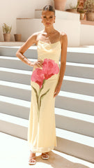 Kiaya Maxi Dress - Yellow/Blossom