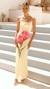 Kiaya Maxi Dress - Yellow/Blossom