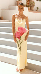 Kiaya Maxi Dress - Yellow/Blossom