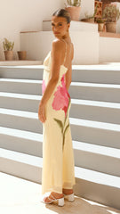 Kiaya Maxi Dress - Yellow/Blossom