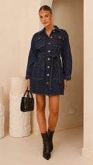 Kailas Mini Dress - Indigo Denim