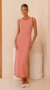 Leilah Maxi Dress - Red Stripe