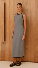 Leilah Maxi Dress - Black Stripe
