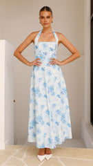 Mady Maxi Dress - Blue Floral