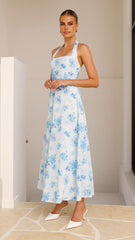 Mady Maxi Dress - Blue Floral