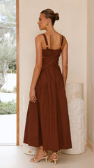 Harleigh Midi Dress - Brown