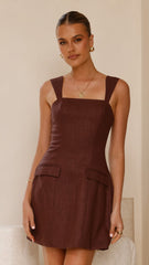 Hilarie Mini Dress - Brown